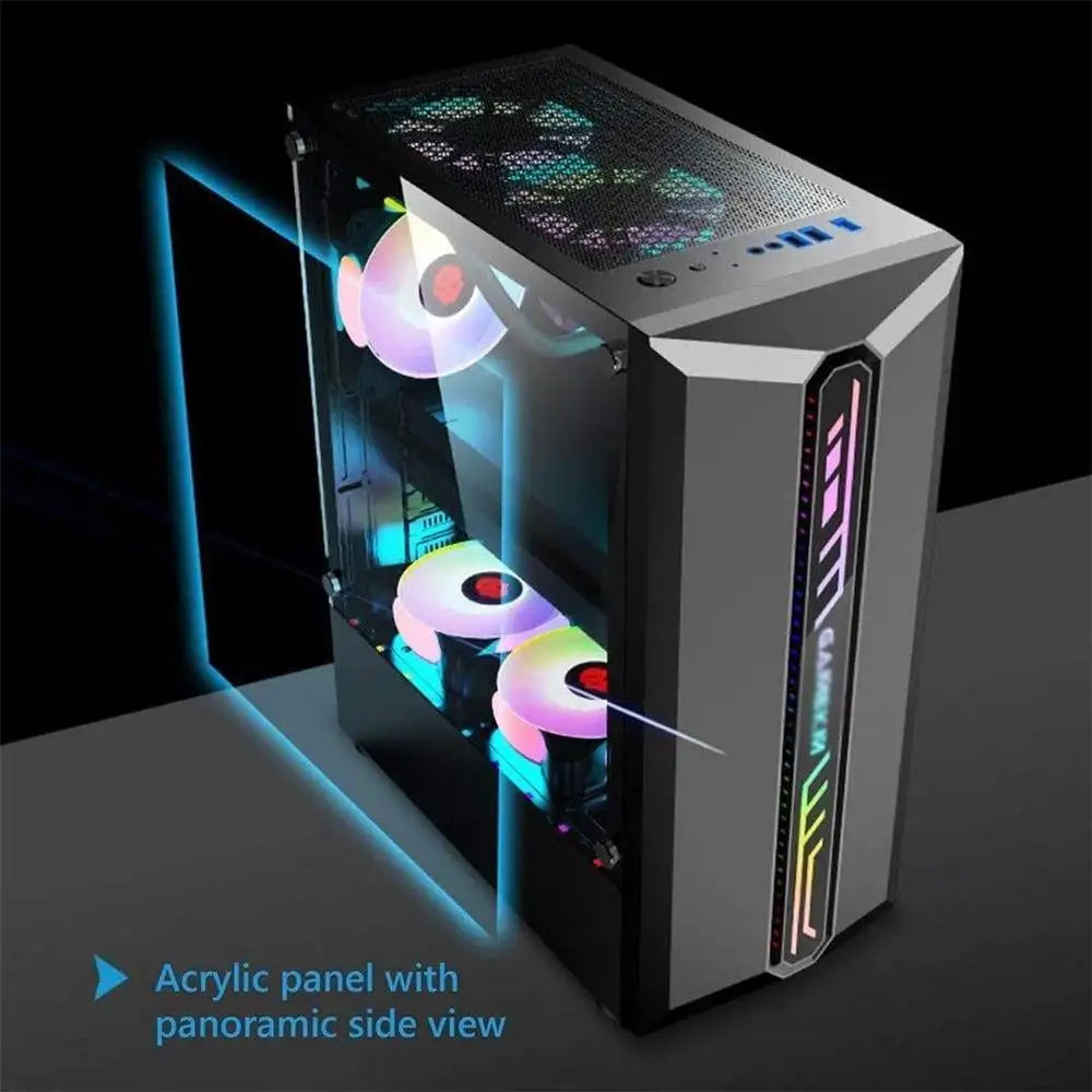 Galaxy ATX/M-ATX/ITX Gaming PC Desktop Computer Case Black with Side Tempered Glass Panels with 6 Fan Support Galaxy ATX/M-ATX/ITX Gaming PC Desktop Computer Case Black with Side Tempered Glass Panels with 6 Fan Support